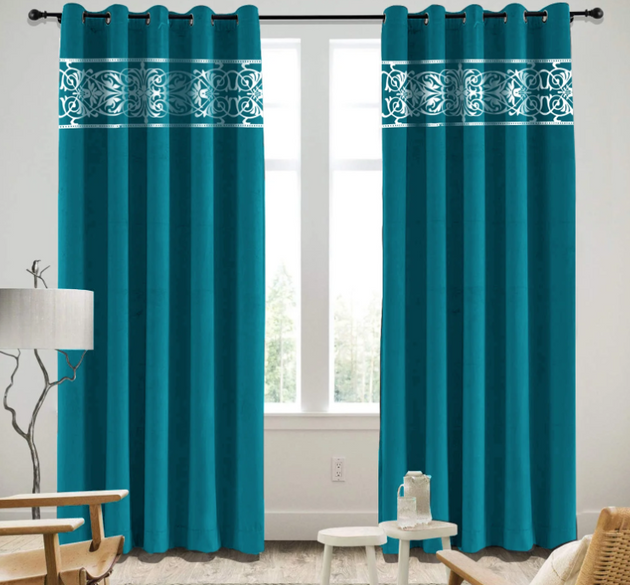 LUXURY VELVET CURTAINS ( LENGTH :  254 CM , WIDTH : 137 CM )