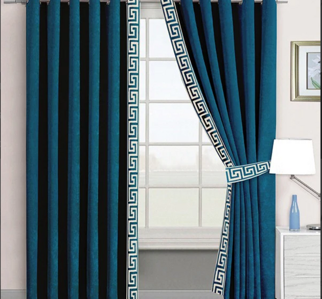 LUXURY VELVET CURTAINS ( LENGTH :  254 CM , WIDTH : 137 CM  )