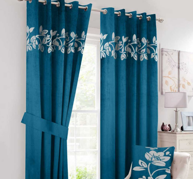 LUXURY SPLENDID VELVET CURTAINS ( LENGTH : 254 CM , WIDTH : 137 CM ) _  ZINC & OFFWHITE