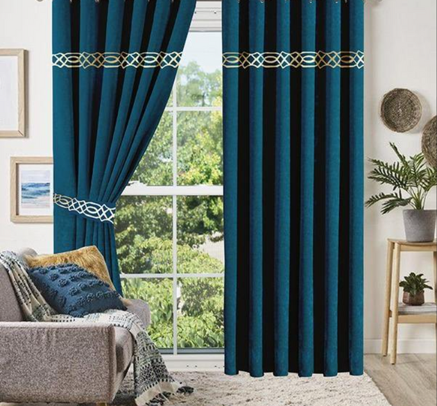 LUXURY SPLENDID VELVET CURTAINS ( LENGTH :254CM , WIDTH :137 CM  ) _ ZINC