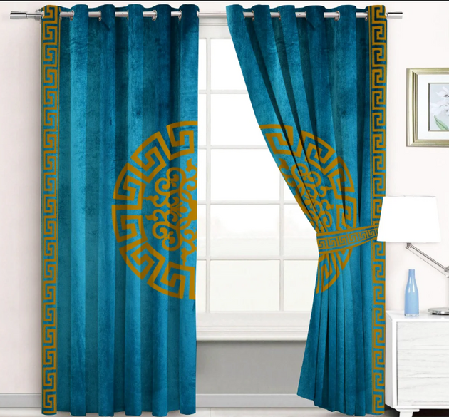 LUXURY SPLENDID VELVET CURTAINS ( LENGT : 254 CM , WIDTH : 137 CM )  _ ZINC