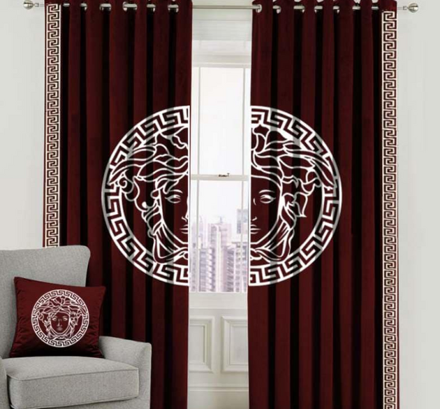 MAROON  LUXURY VELVET CURTAINS ( LENGTH : 254 CM , WIDTH : 137 CM )